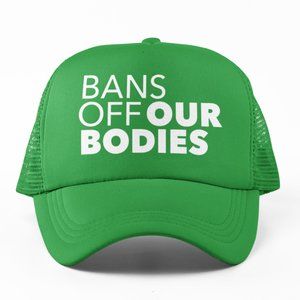 🆕Bans Off Our Bodies Green Foam Trucker Hat Mesh Snapback Cap
